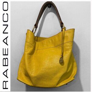 Rabeanco Yellow Pebbled Leather Hobo Bag